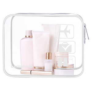 Louise Maelys Portable Clear Makeup Bag Zipper Waterproof Transparent  Travel Storage Pouch Cosmetic Toiletry Bag With Handle