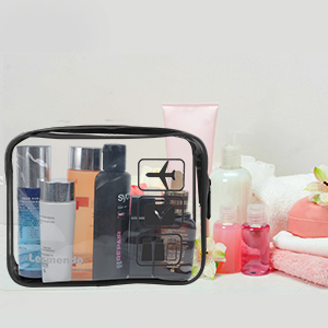 Lermende Clear Toiletry Makeup Bag, 2 Layer Clear Makeup Pouch for Travel  Portable Makeup Organizer Bag Water-Resistant PVC Large Cosmetic Toiletry  Bag for Girl and Women sideSilver