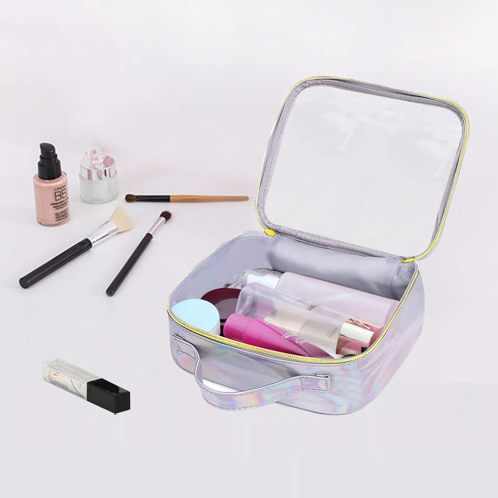 Makeup Bag Portable Square Lip Print Pattern Cosmetic Bag Travel Makeup  Essential Organizer Zipper Makeup Pouch Toiletry Kit Bag