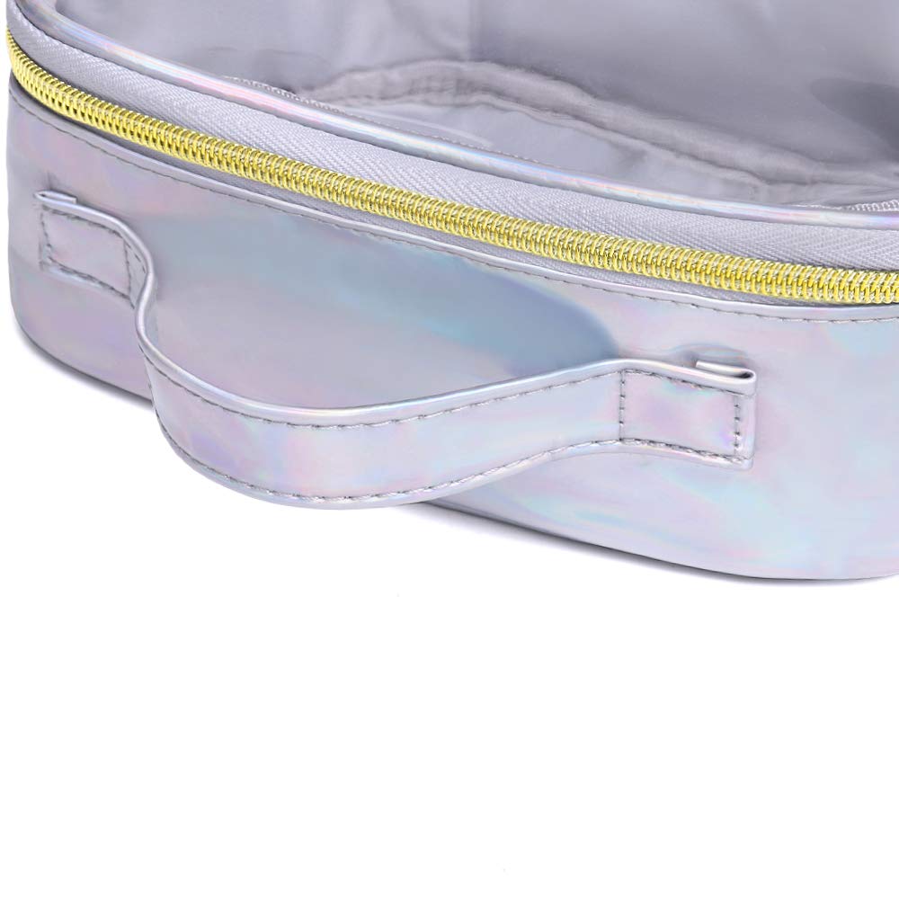 Lermende Clear 2 Layer Makeup Case,Coquette Glossier Zipper Bag for  Travel,Portable Makeup Organizer,Water-Resistant Large Makeup Cosmetic Bag  for
