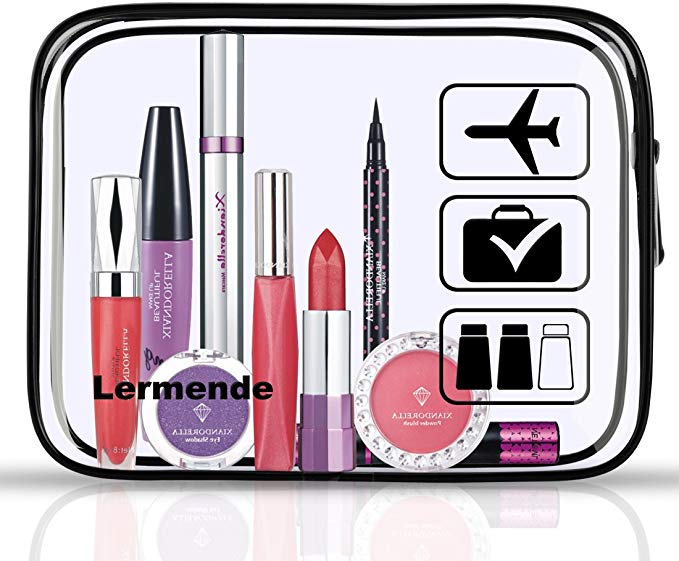 3pcs/set Clear Toiletry Bag Quart Size Bag Travel Makeup Cosmetic Bag PVC  Toiletries Cosmetic Pouch