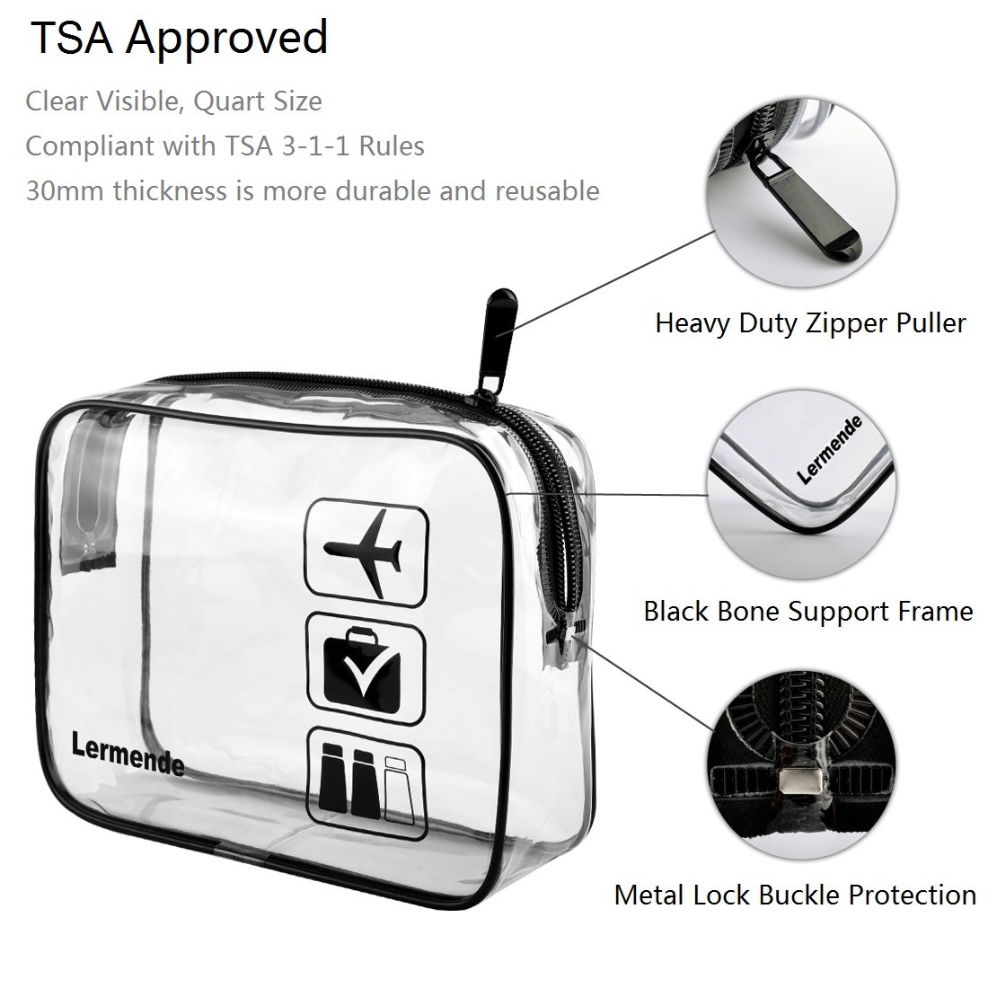 Toiletry Bag Set with TSA Approved Quart Size Bag